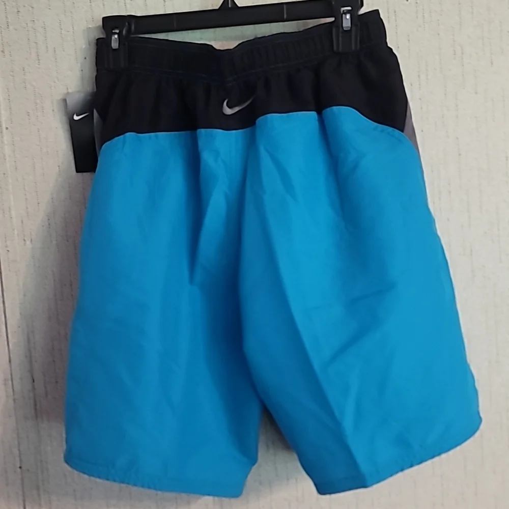 NIKE SWIM MEN'S SWIM TRUNK: BLUE/BLACK/GRAY: NWT: SZ SMALL